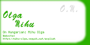 olga mihu business card